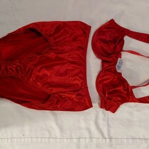 Red bra and panty set